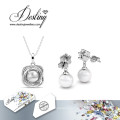 Destiny Jewellery Crystal From Swarovski New Pearl Set Pendant and Earrings